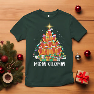 Merry Glizzmas T Shirt Funny Hotdog Christmas Tree TS02 Dark Forest Green Printyourwear