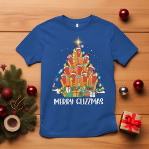 Merry Glizzmas T Shirt Funny Hotdog Christmas Tree TS02 Royal Blue Printyourwear