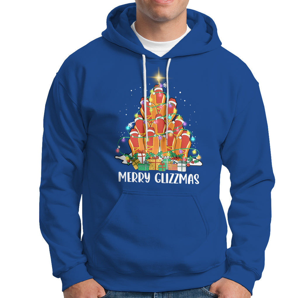 Merry Glizzmas Hoodie Funny Hotdog Christmas Tree TS02 Royal Blue Printyourwear