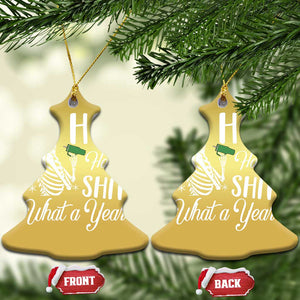 Skeleton Christmas Christmas Ornament Ho Ho Holy Shit What A Year Funny Boujee Xmas Vibe TS02 Christmas Tree Gold Print Your Wear