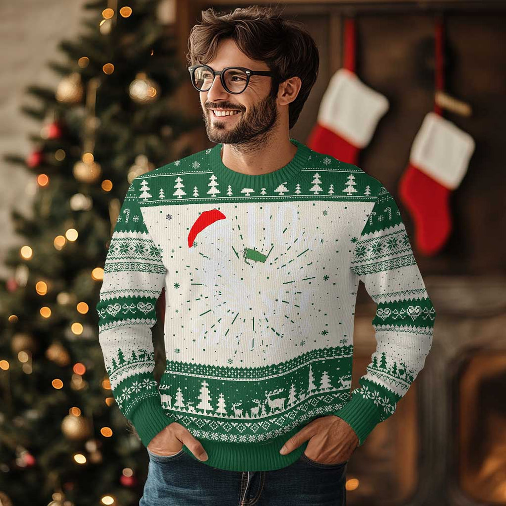 Skeleton Christmas Ugly Christmas Sweater Ho Ho Holy Shit What A Year Funny Boujee Xmas Vibe TS02 Green Print Your Wear