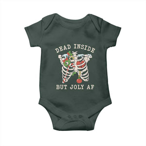 Skeleton Christmas Baby Onesie Dead Inside But Jolly AF Xmas Vibe TS02 Print Your Wear