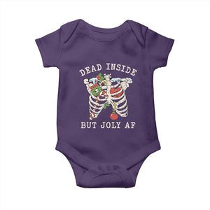 Skeleton Christmas Baby Onesie Dead Inside But Jolly AF Xmas Vibe TS02 Purple Print Your Wear