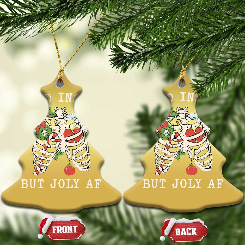 Skeleton Christmas Christmas Ornament Dead Inside But Jolly AF Xmas Vibe TS02 Christmas Tree Gold Print Your Wear