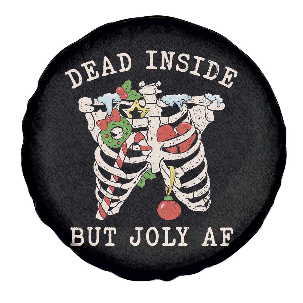 Skeleton Christmas Spare Tire Cover Dead Inside But Jolly AF Xmas Vibe TS02 Print Your Wear