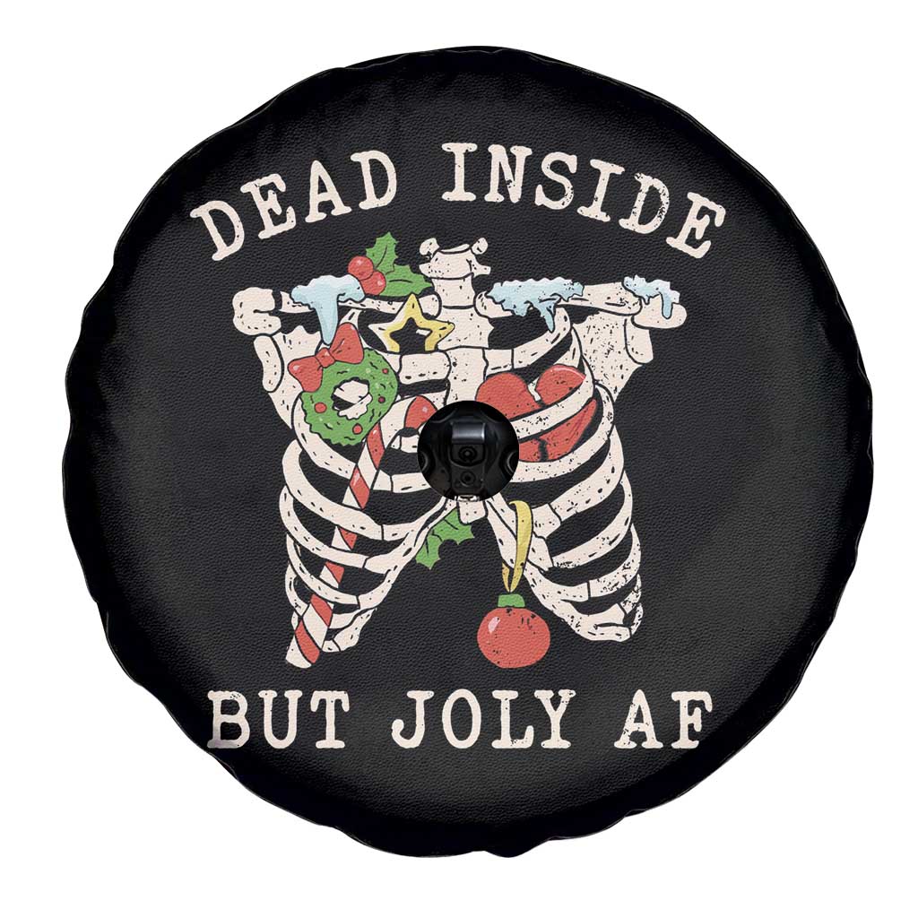 Skeleton Christmas Spare Tire Cover Dead Inside But Jolly AF Xmas Vibe TS02 Print Your Wear