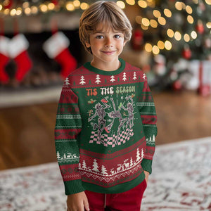 Dancing Skeleton Christmas Ugly Christmas Sweater Tis The Season Retro Boujee Xmas Vibe TS02 Christmas Print Your Wear