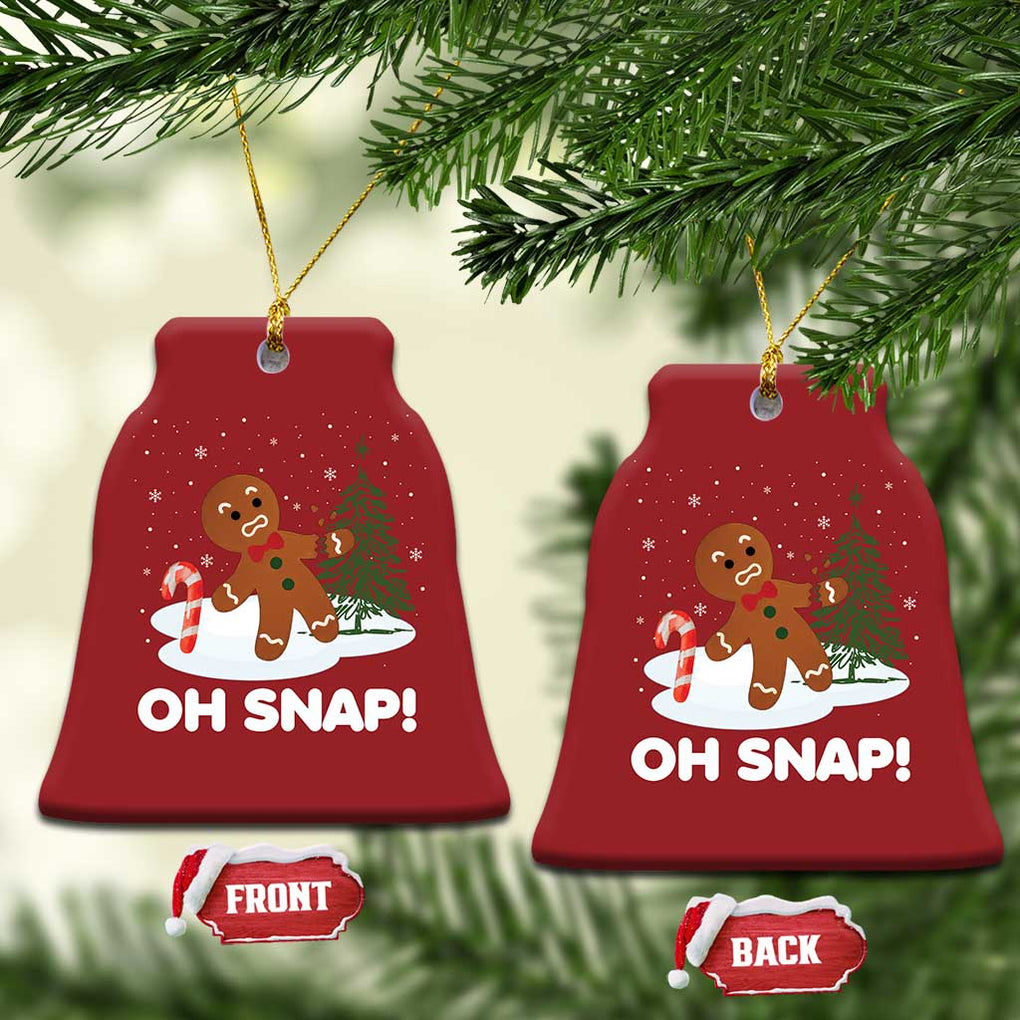 Gingerbread Christmas Ornament Oh Snap Funny Christmas Cookie Baking Squad TS02 Bell Flake Red Print Your Wear