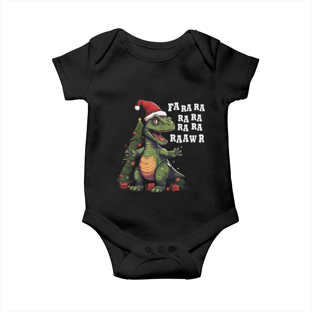 Dinosaur Christmas Baby Onesie Fa Ra Ra Ra Rawr Xmas Tree Santa Rex Lover TS02 Black Print Your Wear