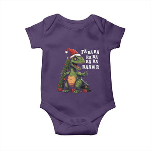 Dinosaur Christmas Baby Onesie Fa Ra Ra Ra Rawr Xmas Tree Santa Rex Lover TS02 Purple Print Your Wear