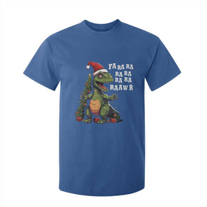 Dinosaur Christmas T Shirt For Kid Fa Ra Ra Ra Rawr Xmas Tree Santa Rex Lover TS02 Royal Blue Print Your Wear