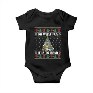 Reading Christmas Baby Onesie Oh What Fun It Is To Read Books Xmas Tree Funny Ugly Sweater TS02 Black Print Your Wear