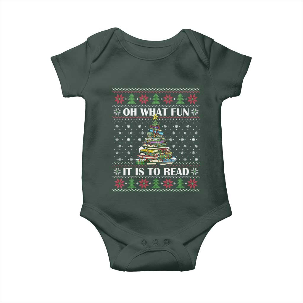 Reading Christmas Baby Onesie Oh What Fun It Is To Read Books Xmas Tree Funny Ugly Sweater TS02 Print Your Wear