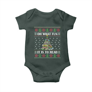 Reading Christmas Baby Onesie Oh What Fun It Is To Read Books Xmas Tree Funny Ugly Sweater TS02 Print Your Wear
