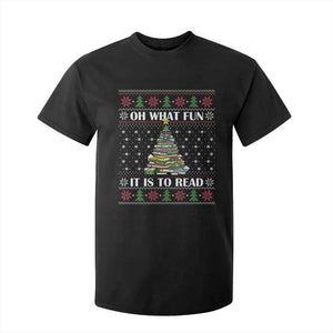 Reading Christmas T Shirt For Kid Oh What Fun It Is To Read Books Xmas Tree Funny Ugly Sweater TS02 Black Print Your Wear