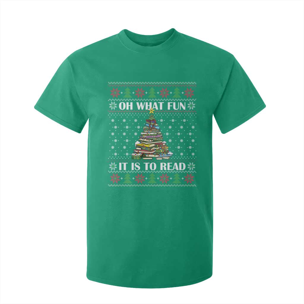 Reading Christmas T Shirt For Kid Oh What Fun It Is To Read Books Xmas Tree Funny Ugly Sweater TS02 Irish Green Print Your Wear