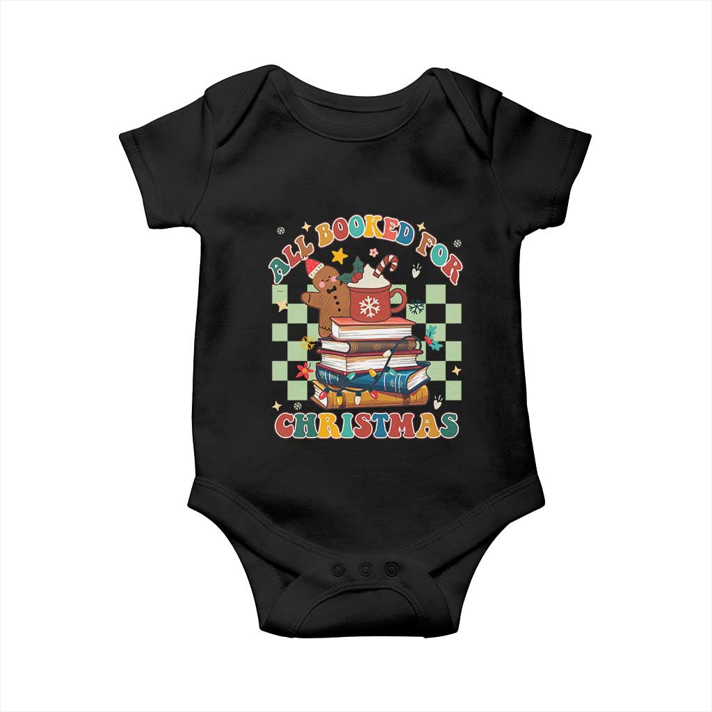 Reading Christmas Baby Onesie All Booked For Xmas Books and Cocoa Lover TS02 Black Print Your Wear