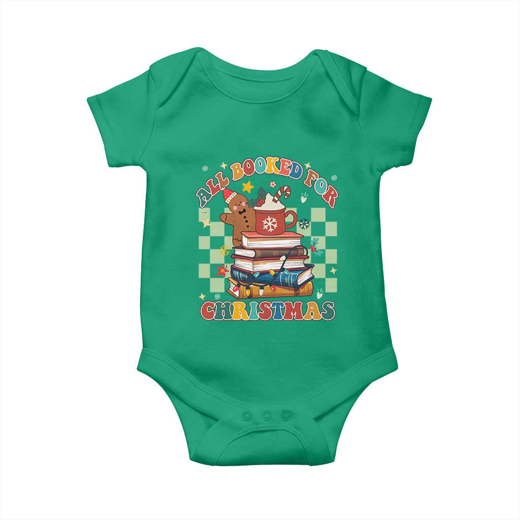 Reading Christmas Baby Onesie All Booked For Xmas Books and Cocoa Lover TS02 Irish Green Print Your Wear