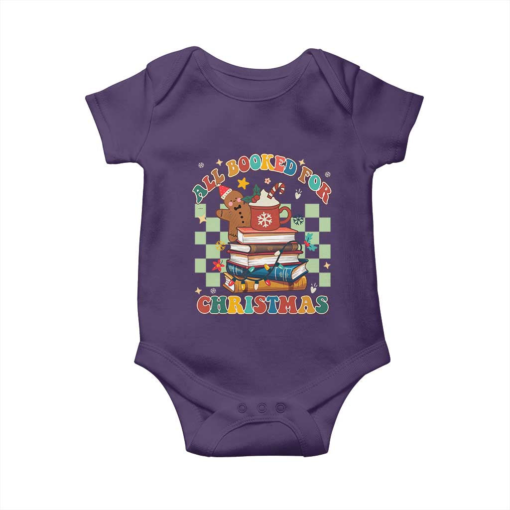 Reading Christmas Baby Onesie All Booked For Xmas Books and Cocoa Lover TS02 Purple Print Your Wear