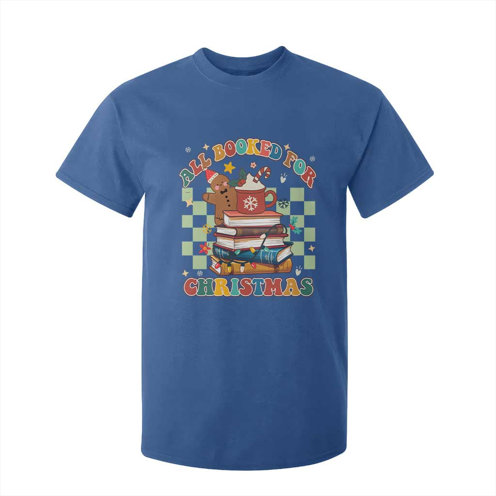 Reading Christmas T Shirt For Kid All Booked For Xmas Books and Cocoa Lover TS02 Royal Blue Print Your Wear