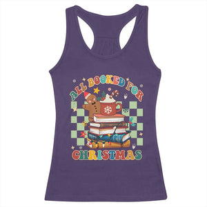 Reading Christmas Racerback Tank Top All Booked For Xmas Books and Cocoa Lover TS02 Purple Print Your Wear