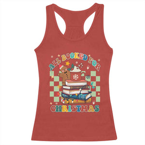 Reading Christmas Racerback Tank Top All Booked For Xmas Books and Cocoa Lover TS02 Red Print Your Wear