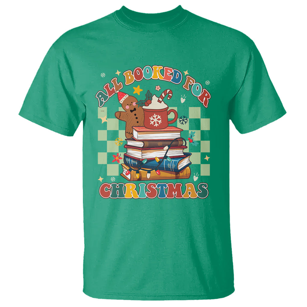 Reading Christmas T Shirt All Booked For Xmas Books and Cocoa Lover TS02 Irish Green Printyourwear