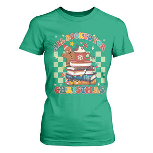Reading Christmas T Shirt For Women All Booked For Xmas Books and Cocoa Lover TS02 Irish Green Print Your Wear