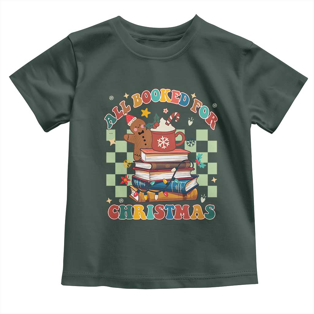 Reading Christmas Toddler T Shirt All Booked For Xmas Books and Cocoa Lover TS02 Dark Forest Green Print Your Wear