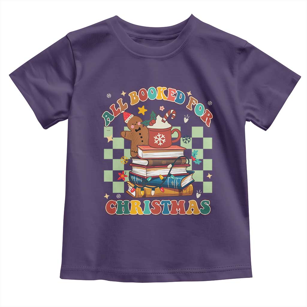 Reading Christmas Toddler T Shirt All Booked For Xmas Books and Cocoa Lover TS02 Purple Print Your Wear