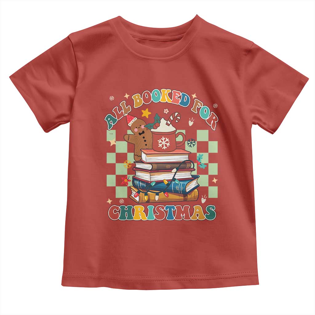 Reading Christmas Toddler T Shirt All Booked For Xmas Books and Cocoa Lover TS02 Red Print Your Wear