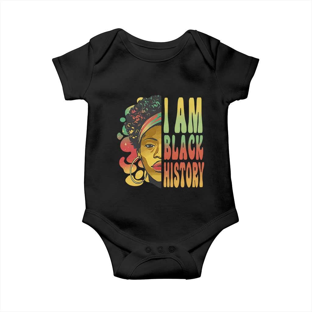 I Am Black History Baby Onesie Afro Black Woman African American Pride TS02 Black Print Your Wear