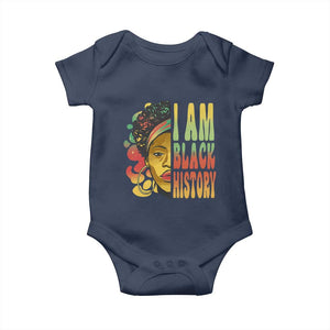 I Am Black History Baby Onesie Afro Black Woman African American Pride TS02 Navy Print Your Wear