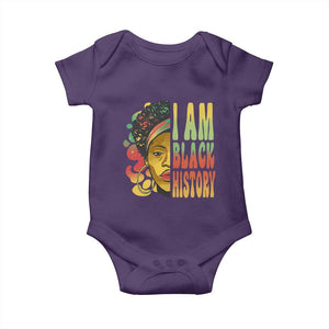 I Am Black History Baby Onesie Afro Black Woman African American Pride TS02 Purple Print Your Wear