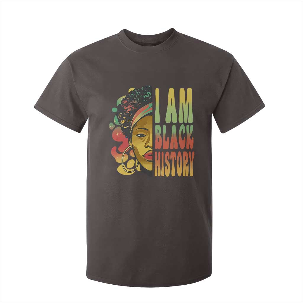 I Am Black History T Shirt For Kid Afro Black Woman African American Pride TS02 Dark Chocolate Print Your Wear