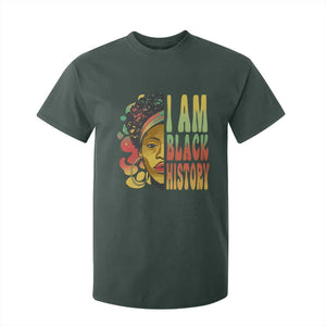 I Am Black History T Shirt For Kid Afro Black Woman African American Pride TS02 Dark Forest Green Print Your Wear