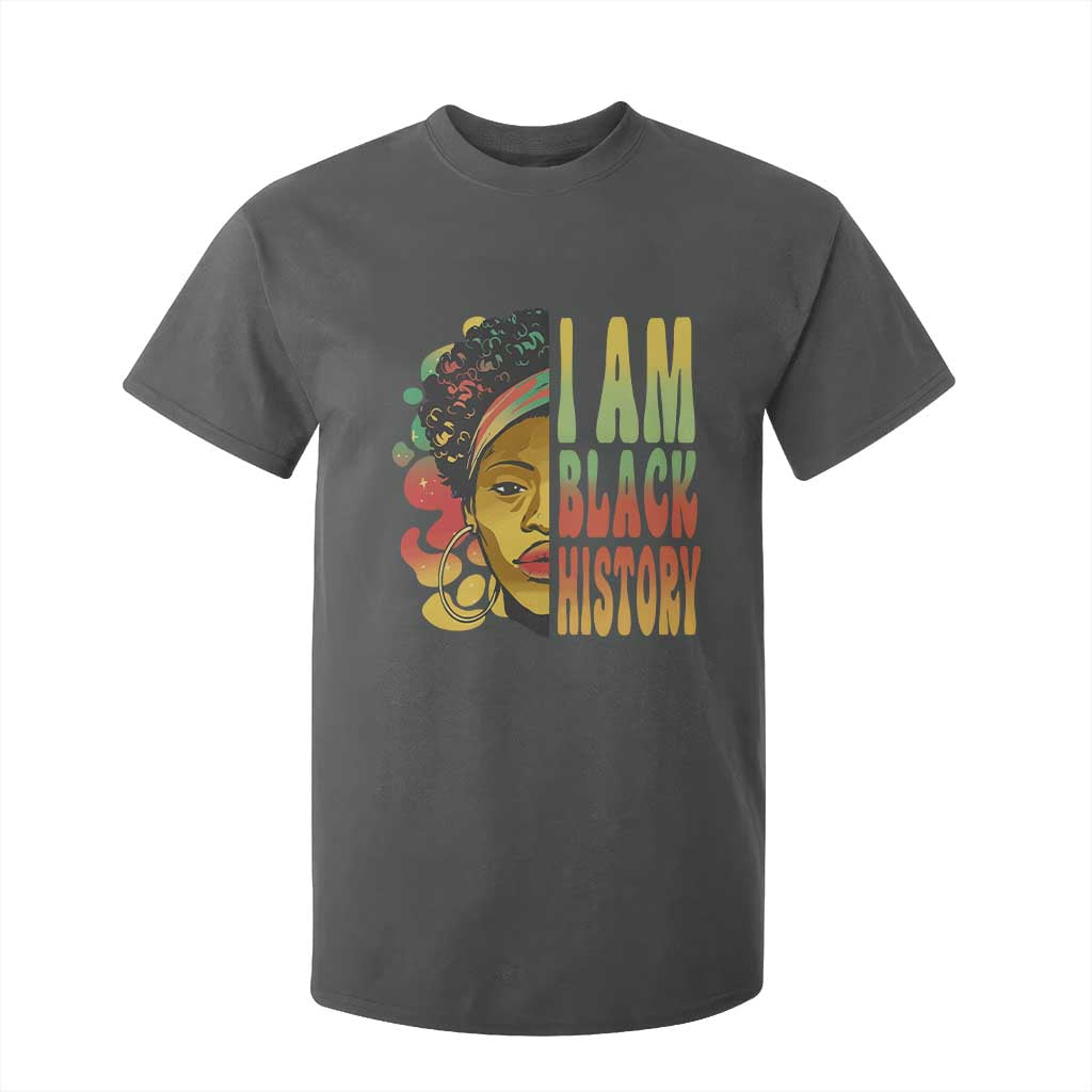 I Am Black History T Shirt For Kid Afro Black Woman African American Pride TS02 Dark Heather Print Your Wear