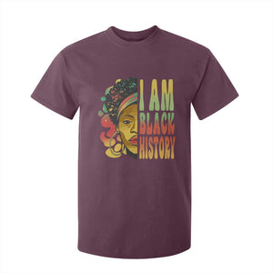 I Am Black History T Shirt For Kid Afro Black Woman African American Pride TS02 Maroon Print Your Wear
