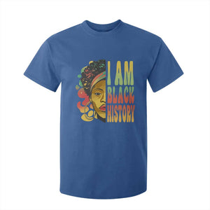 I Am Black History T Shirt For Kid Afro Black Woman African American Pride TS02 Royal Blue Print Your Wear