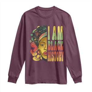 I Am Black History Long Sleeve Shirt Afro Black Woman African American Pride TS02 Maroon Print Your Wear