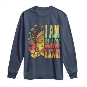 I Am Black History Long Sleeve Shirt Afro Black Woman African American Pride TS02 Navy Print Your Wear