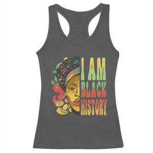 I Am Black History Racerback Tank Top Afro Black Woman African American Pride TS02 Dark Heather Print Your Wear