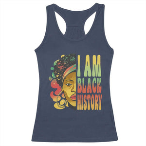 I Am Black History Racerback Tank Top Afro Black Woman African American Pride TS02 Navy Print Your Wear