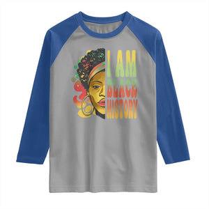 I Am Black History Raglan Shirt Afro Black Woman African American Pride TS02 Sport Gray Royal Print Your Wear