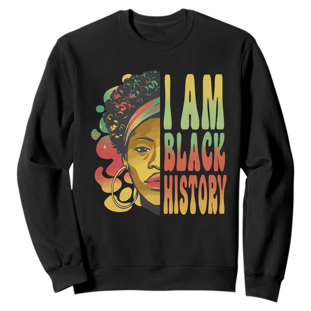 I Am Black History Month Sweatshirt African American Pride Black Woman TS02 Black Printyourwear