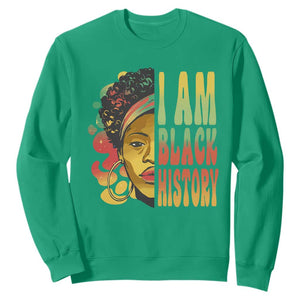 I Am Black History Month Sweatshirt African American Pride Black Woman TS02 Irish Green Printyourwear
