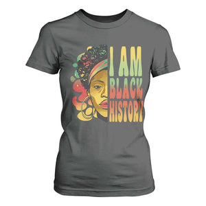 I Am Black History T Shirt For Women Afro Black Woman African American Pride TS02 Dark Heather Print Your Wear