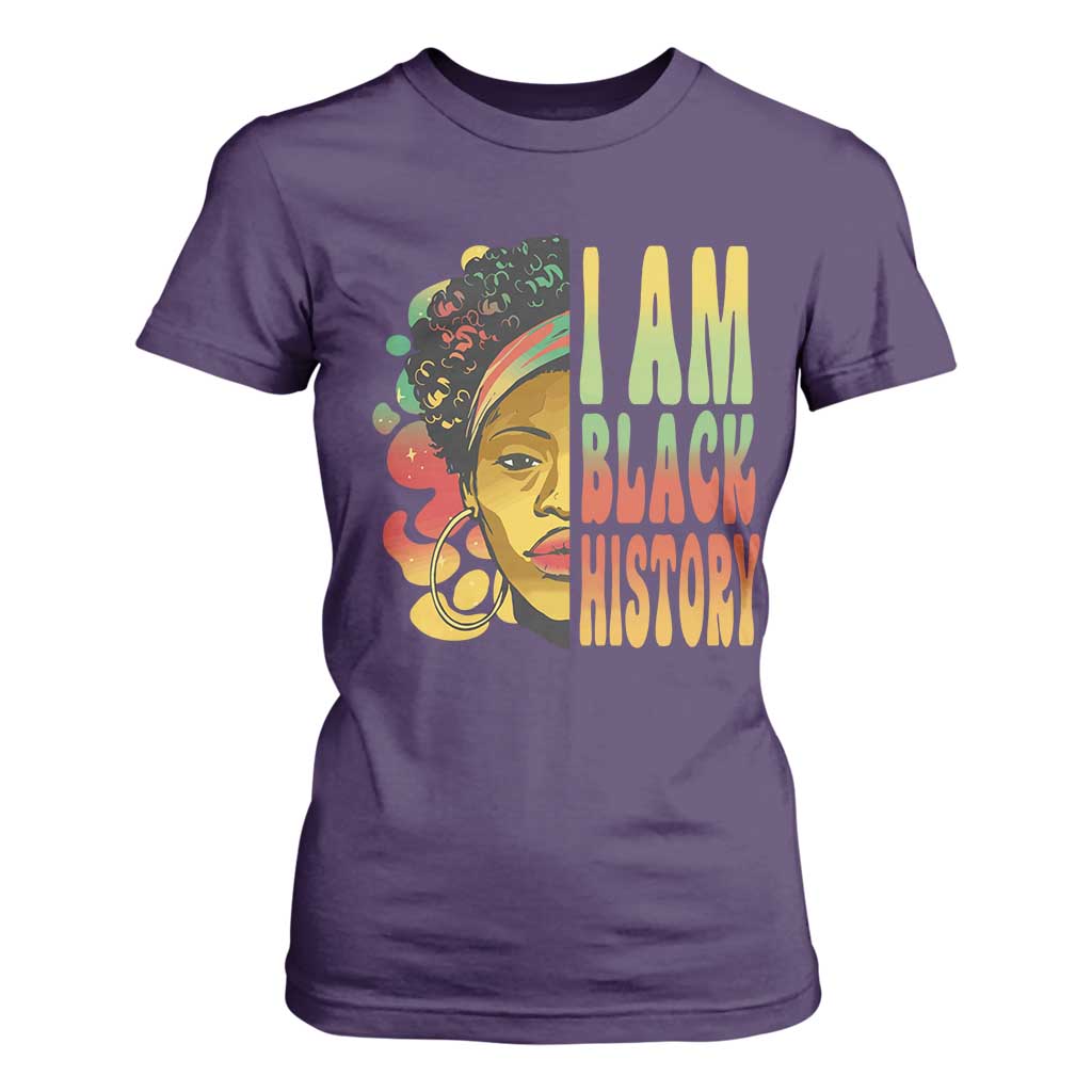 I Am Black History T Shirt For Women Afro Black Woman African American Pride TS02 Purple Print Your Wear