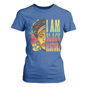I Am Black History T Shirt For Women Afro Black Woman African American Pride TS02 Royal Blue Print Your Wear