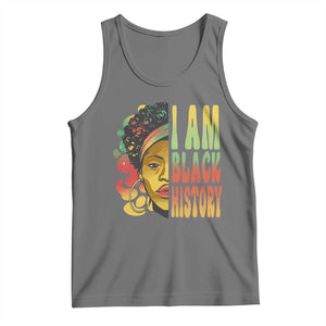 I Am Black History Tank Top Afro Black Woman African American Pride TS02 Black Heather Print Your Wear